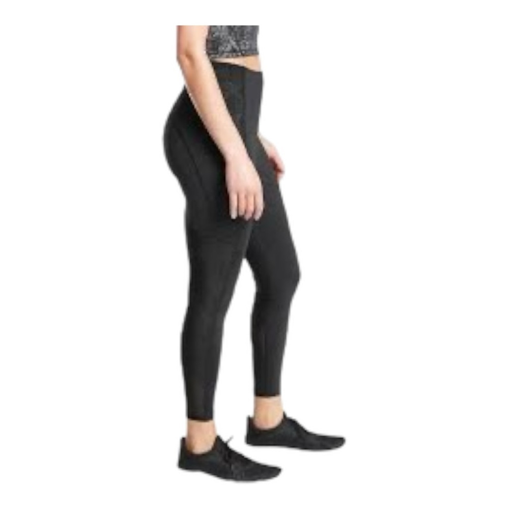 Athleta Stay Fly Reflective 7/8 Tights M Black High-Performance Workout Leggings
